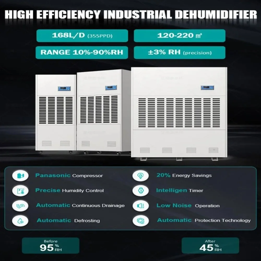 High Power Indoor Swimming Pool Stainless Steel Industrial Dehumidifier Portable Greenhouse Industrial Dehumidifier For Painting
