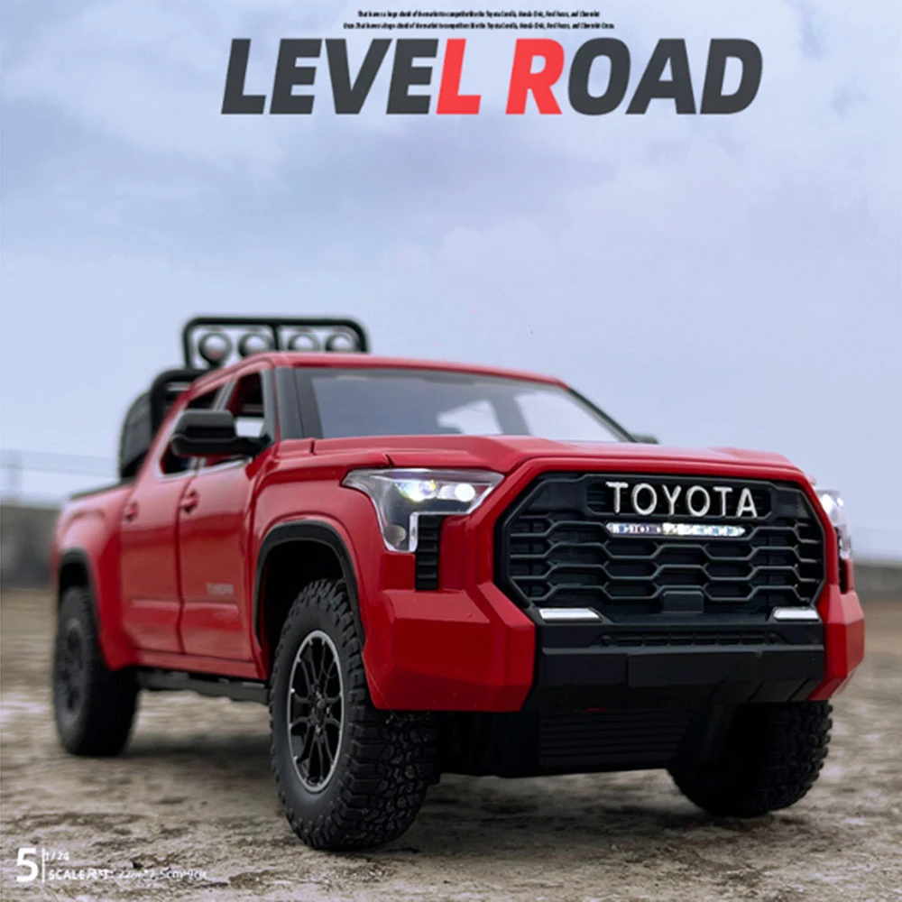 1:24 TOYOTA TUNDRA Alloy Car Model Metal Diecast Toy Vehicle Pull Back Sound Light Simulation Miniature Cars Toys Kid Boys Gift