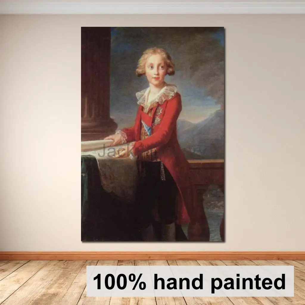 Francis Bourbon Hand Painted Elisabeth Vigée Le Brun Style Portrait Oil Painting French Canvas Art for Office Study Wall Decor