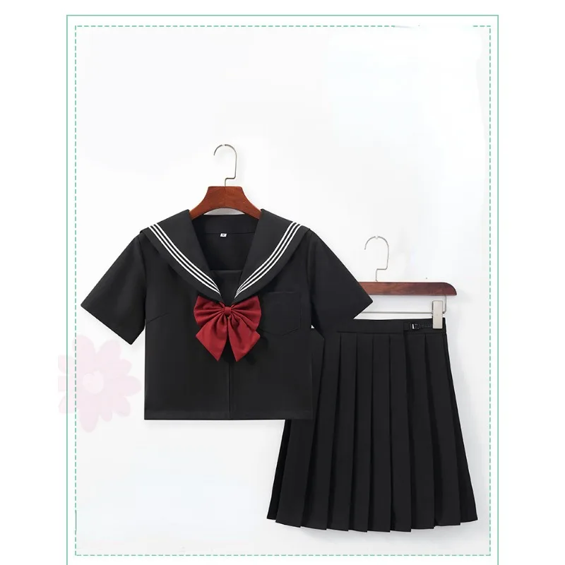 

New Schoolgirl Uniform Japanese Class Navy Sailor School Uniforms Students Clothes For Girls Anime COS Sailor JK Navy Suit