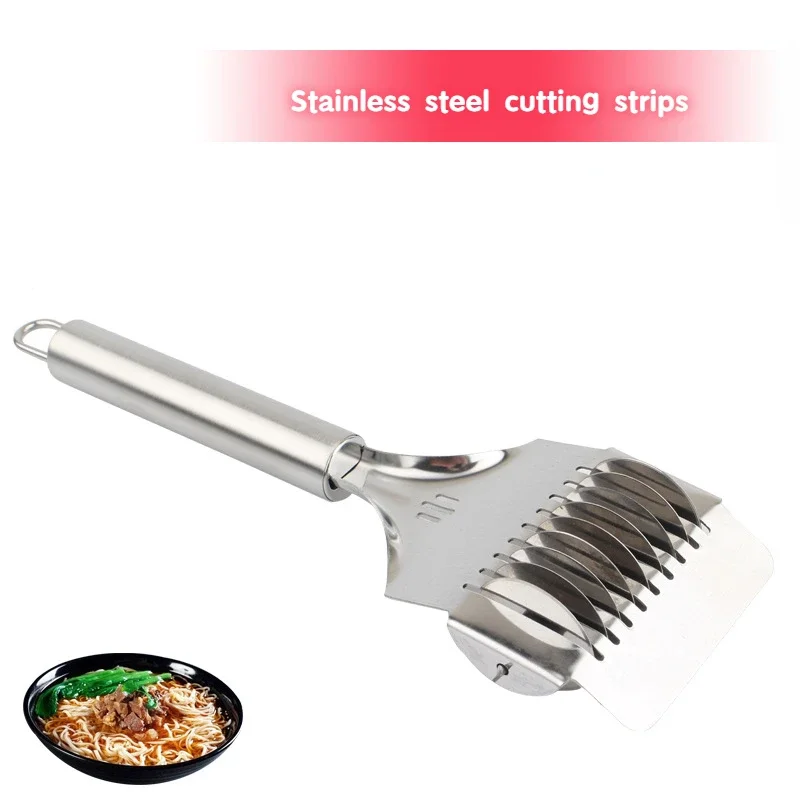 Stainless Steel Noodle Cutter, Manual Noodle Cutter, Surface Press, Handle, Leather Cutting Surface Slitter