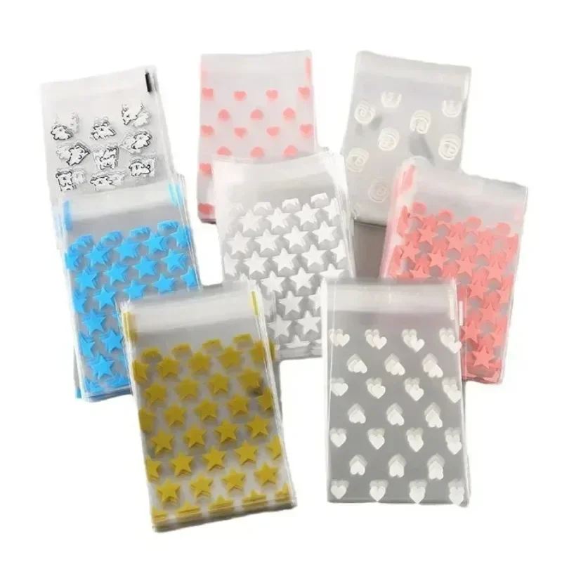 50pcs/set Transparent Stars Kpop Photo Card Holder Bag Self-adhesive Packaging Bag Game Card Film Protector Cover Case Sleeve