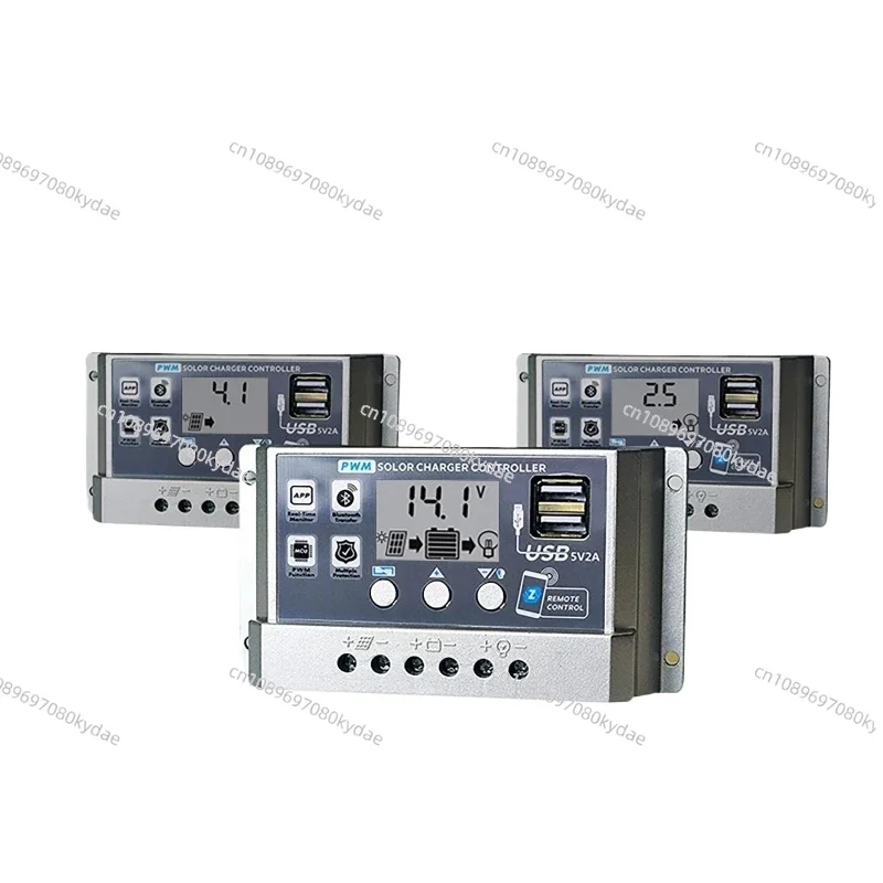 12V 24V 0V Start bluetooth WIFI Solar Charge Controller Repair PWM Solar Controller Auto Dual USBCharger LCD Digital Display
