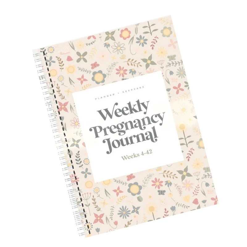 

Weekly Pregnancy Notebook with Dedicated Sections for Health Tracking and Baby Memories Perfect for Expecting Mamas