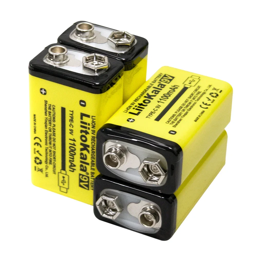 10 قطعة LiitoKala 9 فولت 1100 مللي أمبير USB بطارية ليثيوم قابلة للشحن 6F22 ل متعدد ميكروفون لعبة الغيتار KTV