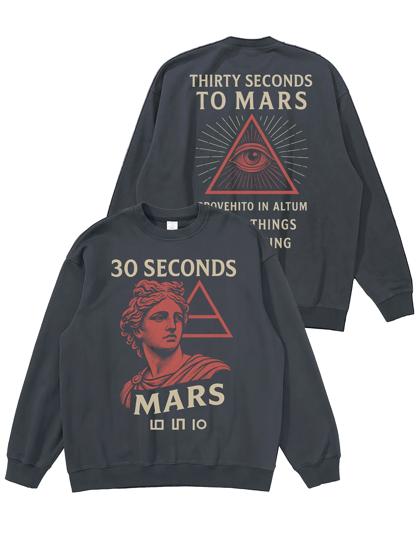 Loose Fit round Neck Sweatshirt Digital Direct Printing Rock Band 30 Seconds to  Men's Casual Comfortable Breathable Long...
