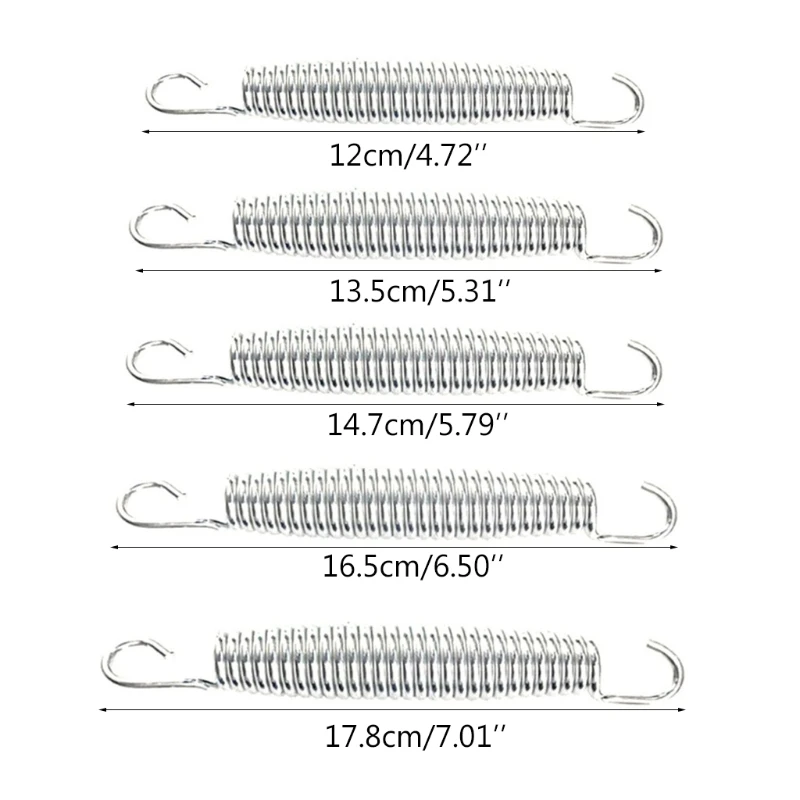 Trampoline Spring Heavy Duty Galvanized Steel Spring 5-7inch Pull Spring Hook Replacement Waist Drum Bow Accessories