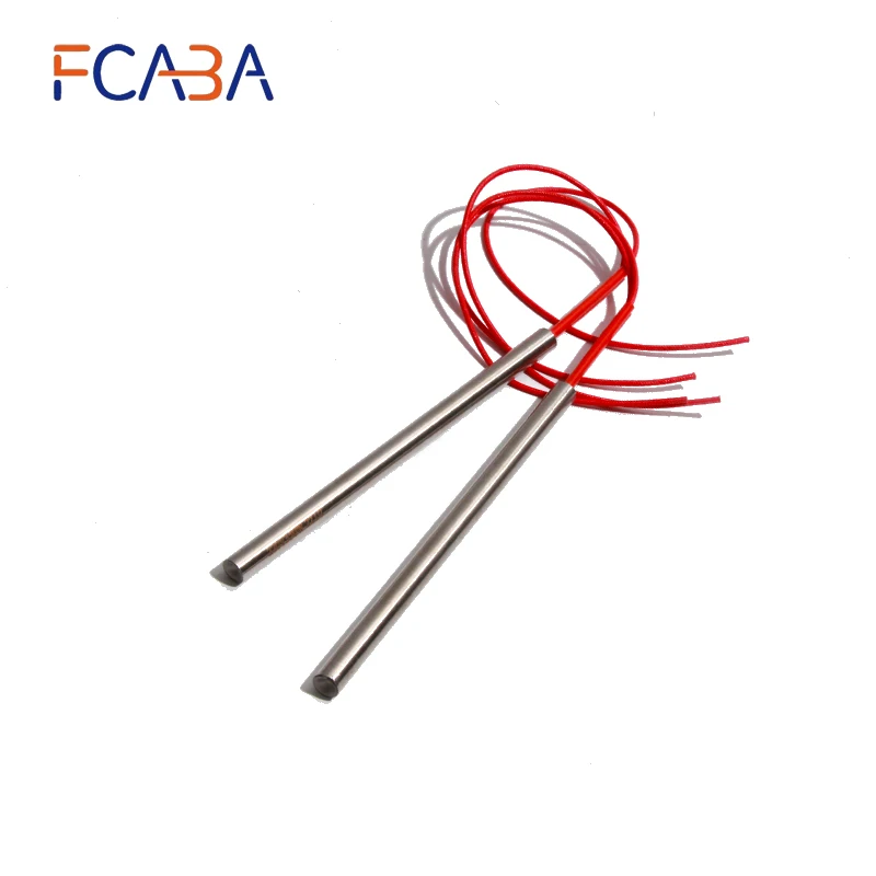 FCABA 2pcs 10mm x 150mm Heating Element Mould Wired Cartridge Heater AC 220V 110V 380V 300W