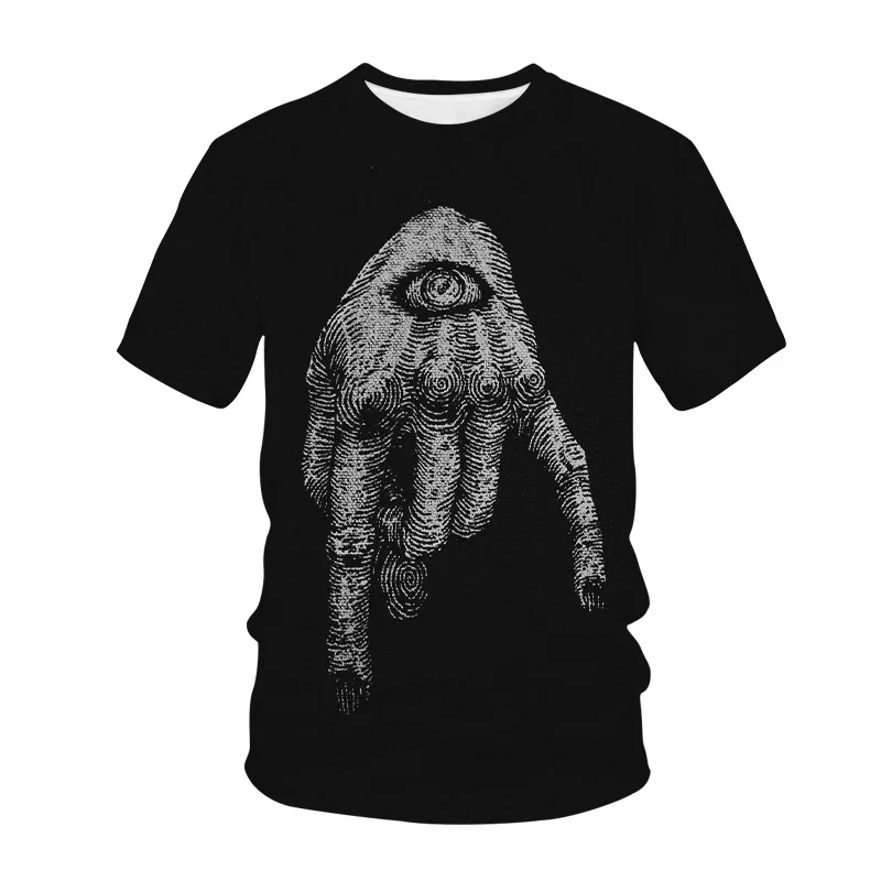 

2024 Summer Dark Art Gothic Style 3D Printed Unisexual T-shirt Plus Size Loose Street Travel Fashion Casual Street Wear Top 6XL