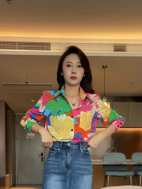 

Ретро-рубашка в гонконгском стиле для женщин, элегантная, весна 2025, новая модная рубашка, шикарный топ, трендовая рубашка на пуговицах с длинным рукавом, защита от УФ-излучения...