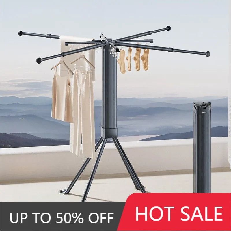 Retractable Clothes Horse Household Balcony Folding Multifunctional Drying Rack Morden Hanger For Floor Clothes Standing