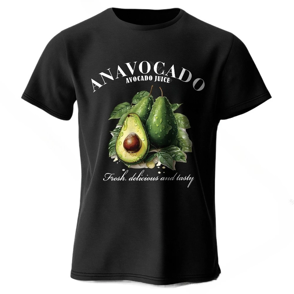 

100% Cotton Fresh Avocado Tee - Minimalist Fruit Design Soft Comfortable Basic Top for Casual Everyday Wear