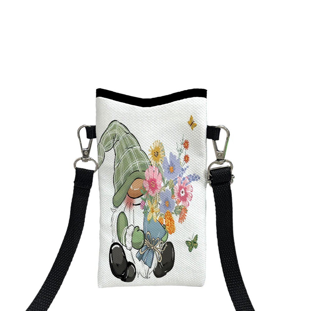 

Green and Fresh Flowers Shoulder Bag HighQualityPhone Bag with Adjustable Strap, CasualWomen's Wallet Accessory Storage Bag12.4