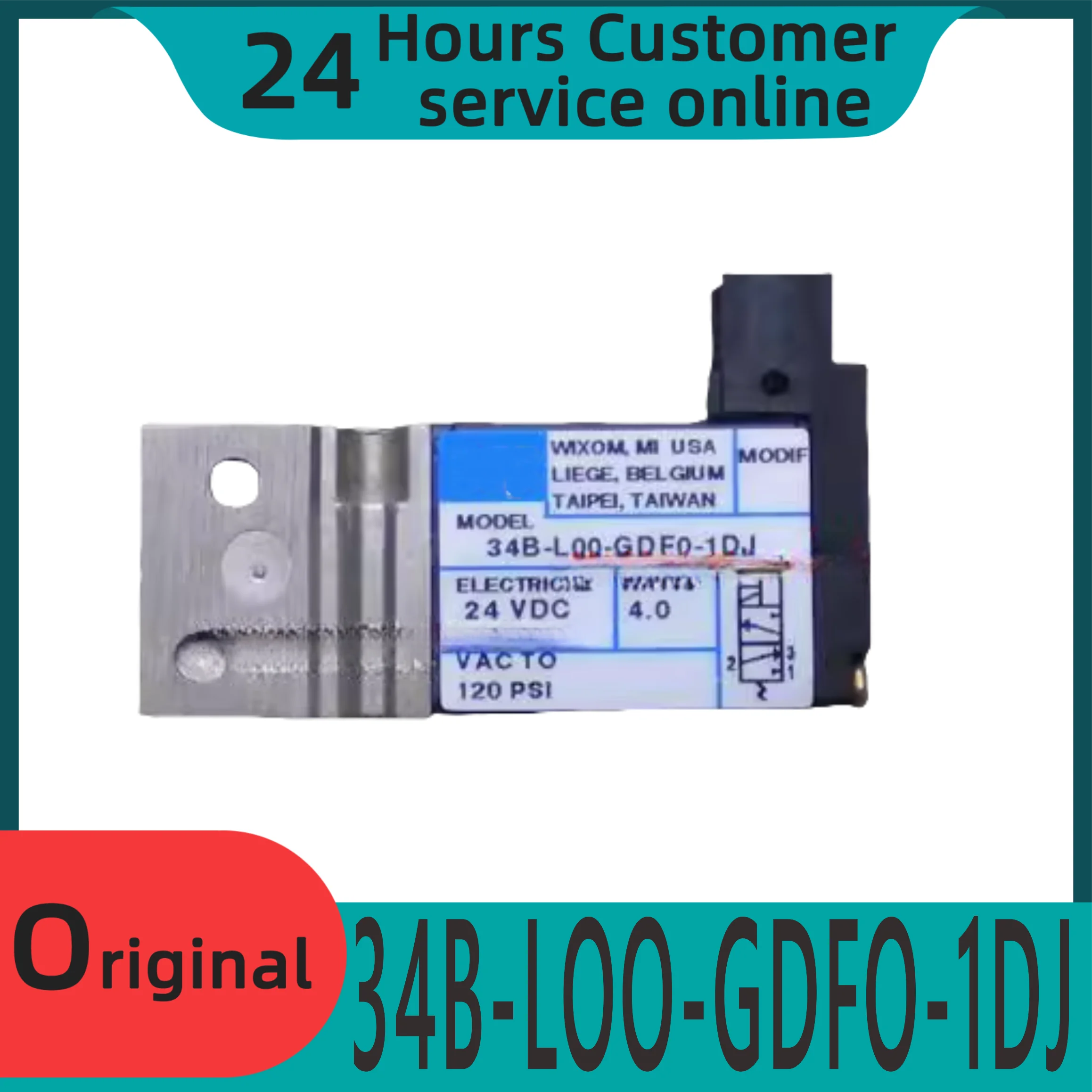

Совершенно новый оригинальный электромагнитный клапан 34B-LOO-GDFO-1DJ.