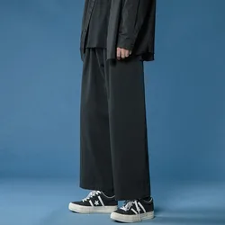 Cotton Casual Pants Men Fashion Oversized Wide Leg Pants Men Streetwear Hip-hop Loose Straight Pants Mens Vintage Trousers M-3XL