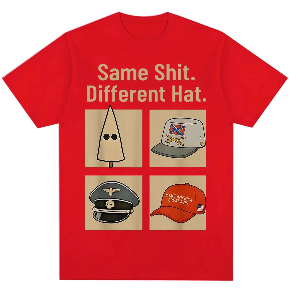 Funny Same Shit Different Hat Meme Graphic T-shirt Men Women Humor Vintage Novelty T-shirts Oversized 100_ Cotton Casual T Shirt