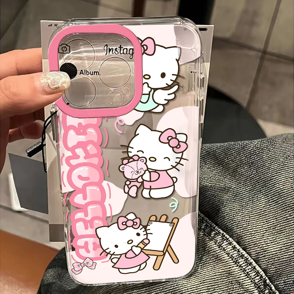 Sanrio Hello Kitty Clear Space Phone Case for Xiaomi Mi 10 10T 11 11Lite 12 12Lite 12T 13 14 Poco F4 F5 X4 X5 M45 Pro 5G