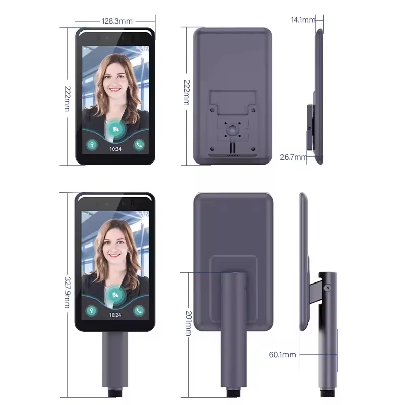 Tengda 8 Inch IP65 Waterproof Outdoor Terminal Biometric Access Control Machine With Face Recognition Time Attendance SDK