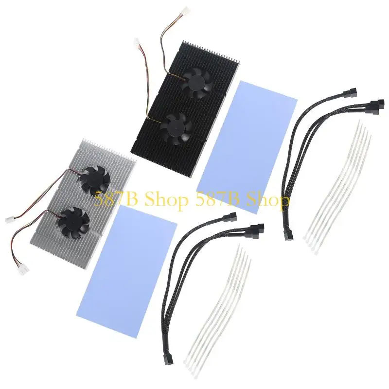 

587B High Performance Dual Fans PWM Cooling GPU Backplane Radiator for Gaming GeForce 3070 3090 3080 Graphics Cards