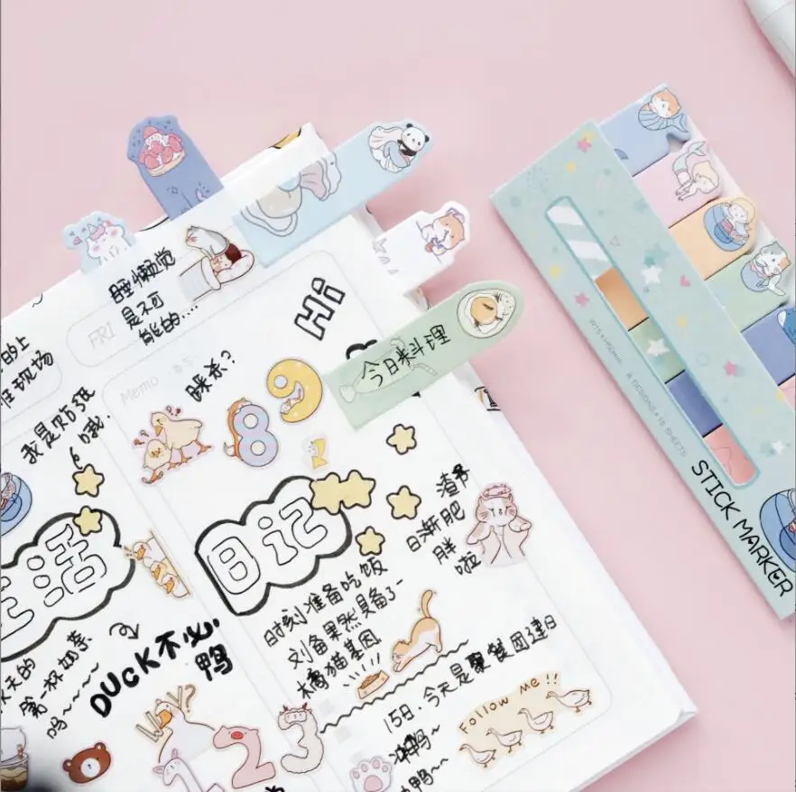 Korean Import Nekoni Cat Mermaid Avocado Shiba Unicorn Memo Pad Sheets Sticky Notes To Do List Planner Stickers Decor Office