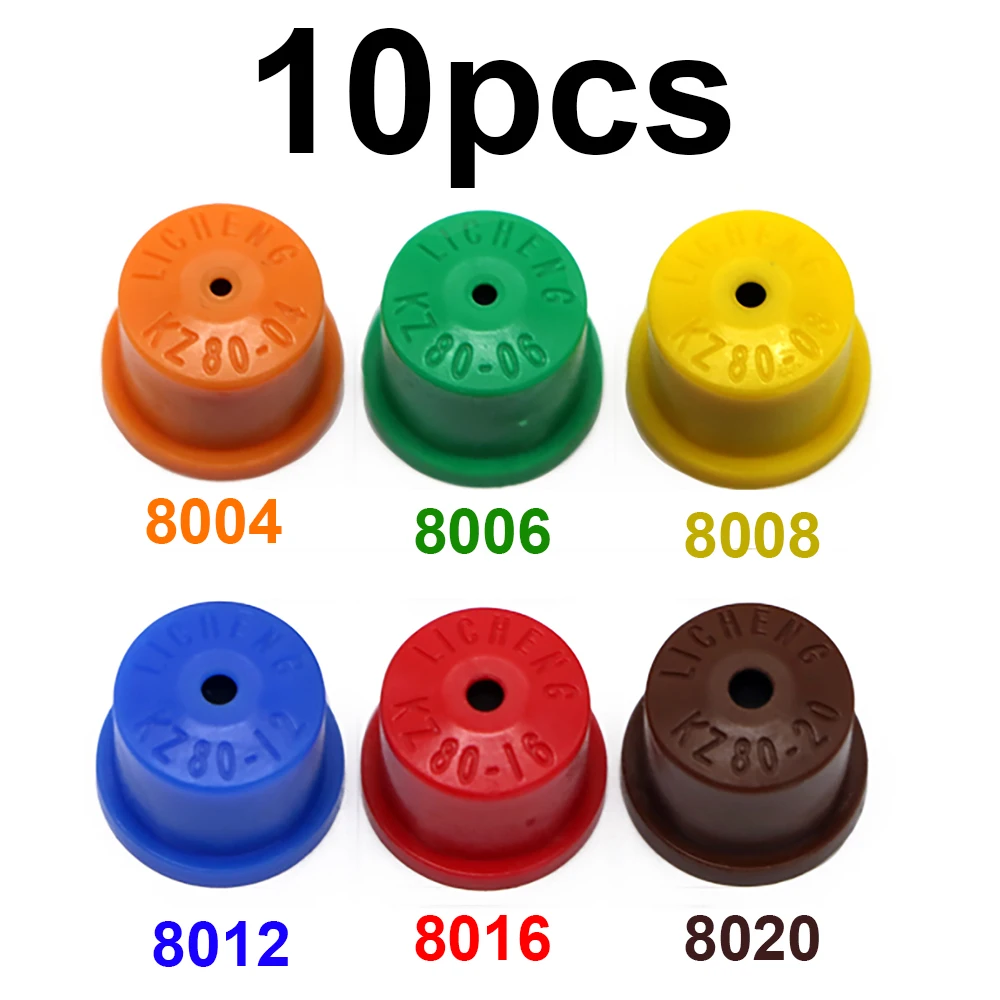 10 pcs Hollow Cone Spray Nozzle 80° Spray Angle High Pressure Windproof Round Atomizing Nozzle for Farm Sprayer