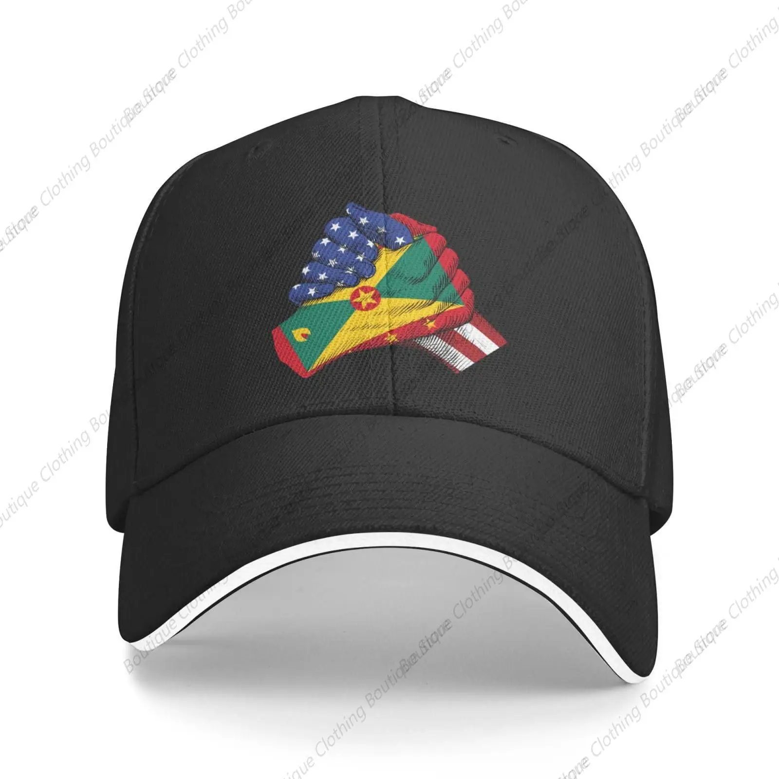 American and Grenada Flag Friendship Baseball Cap Dad Trucker Flat Top Classic Adjustable Hat