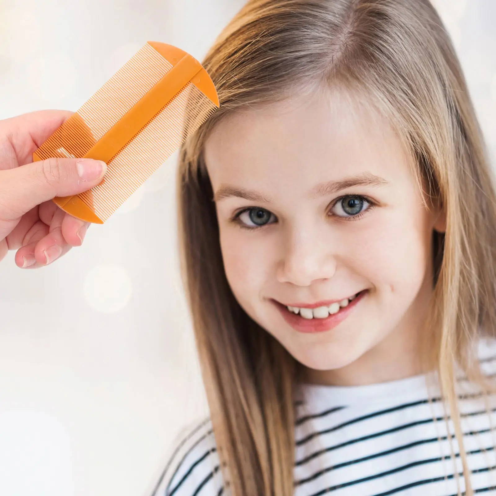 3 piezas de dientes finos de doble cara para eliminar el cabello, herramientas de estilismo para eliminación de caspa, herramientas para el cabello (naranja)