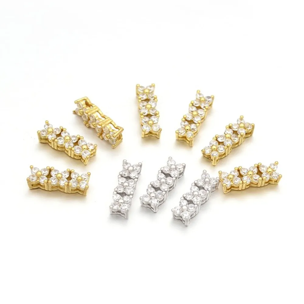 

20Pcs Brass Micro Pave Cubic Zirconia Rectangle Pendants Multi-strand Links For DIY Handmade Jewelry Making Necklace Accessories