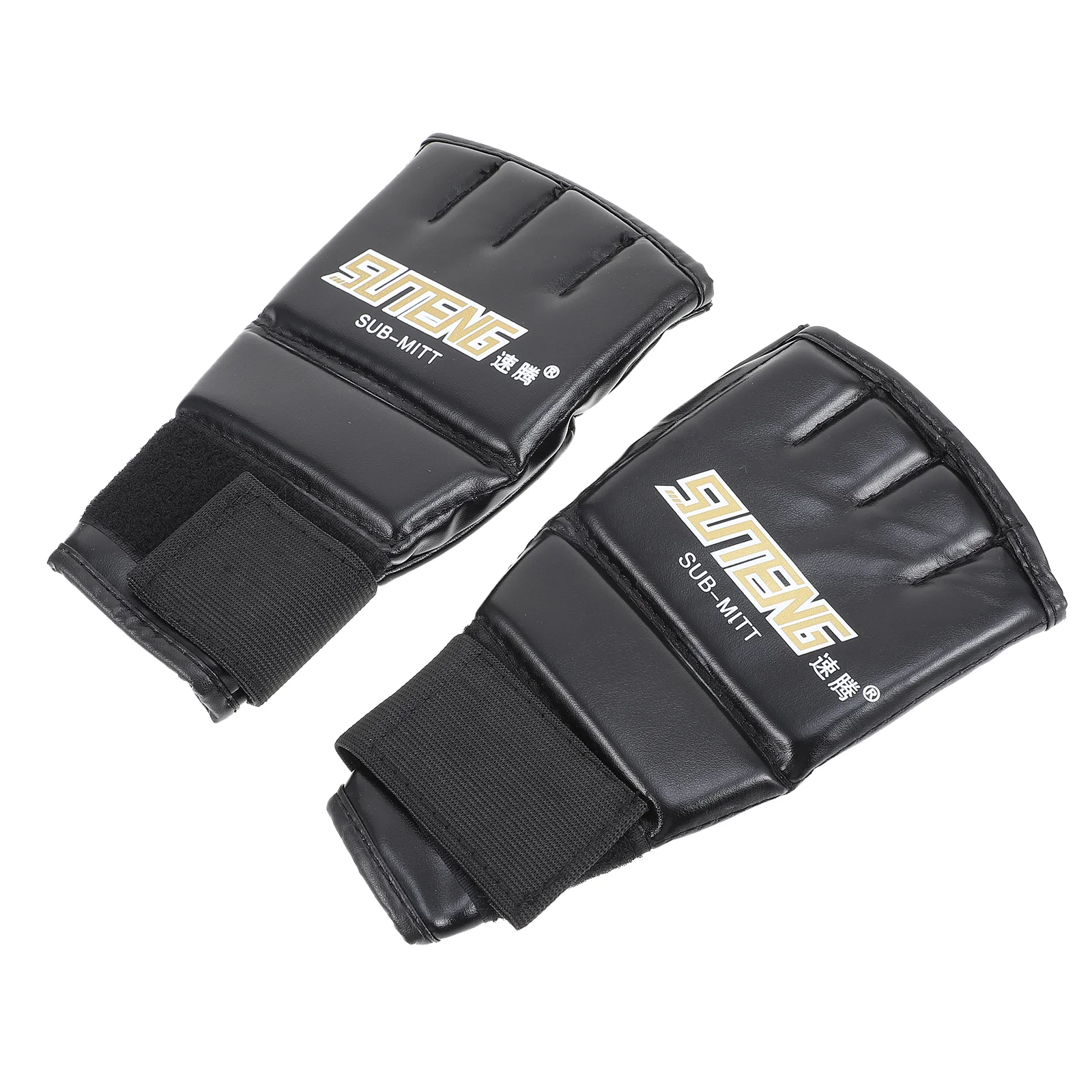 

Half finger Boxing Gloves PU Kickboxing Sparring Training Mens Breathable Wide Wristband Stylish Cool