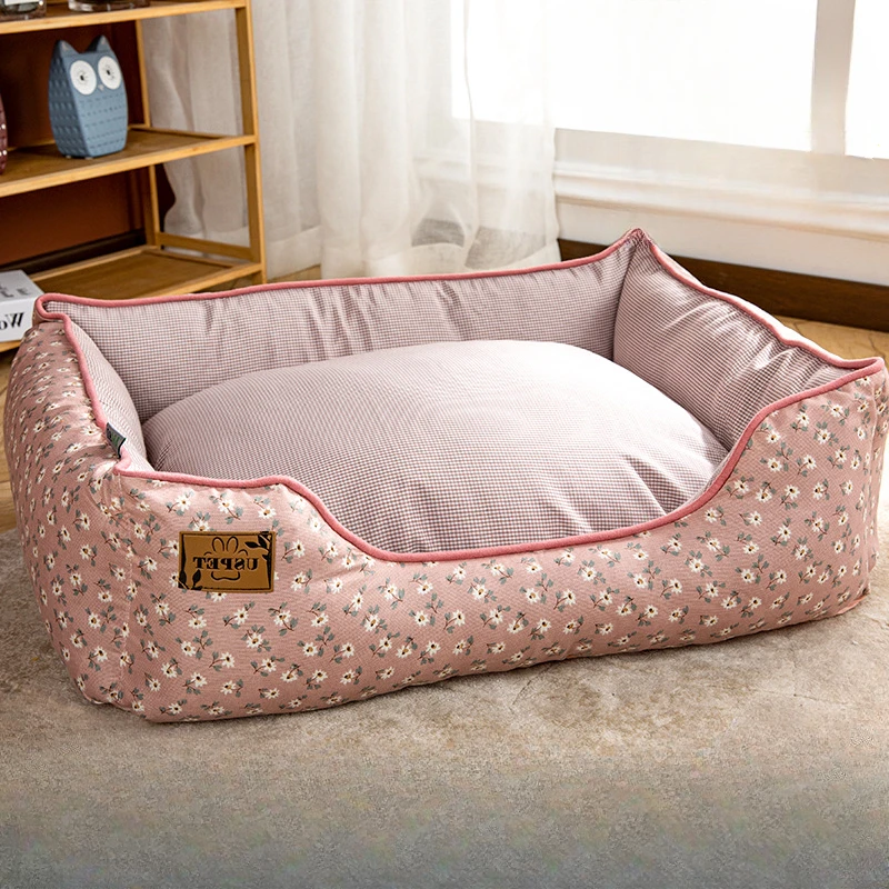 

Summer New Kennel Small and Medium Dogs Sofa Bed Small Floral Fresh Removable Washable Nest Four Seasons Universal Pet Supplies