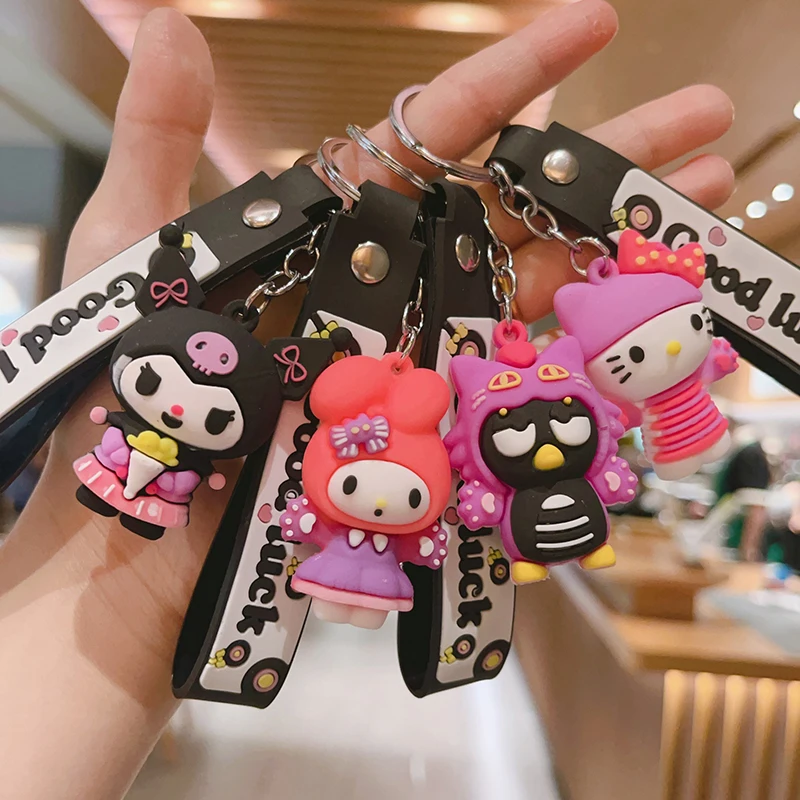 Kawaii Fashion Doll Keychain Cartoon Anime Pendant Car Keyring For Women Girls Versatile Backpack Decoration Accessories Gifts