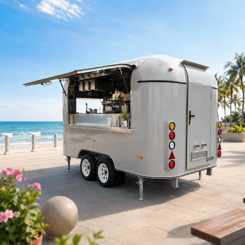 Commercial Mobile Food Truck Trailer Customized for Beverages Desserts with Easy Operation for Scenic Spots and Beaches