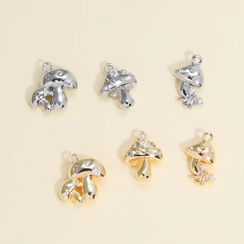 

Cordial Design 30Pcs Hand Made/DIY Pendant Accessories/Mushroom Shape/Genuine Gold Plating/Jewelry Accessories/CZ Charms #195170