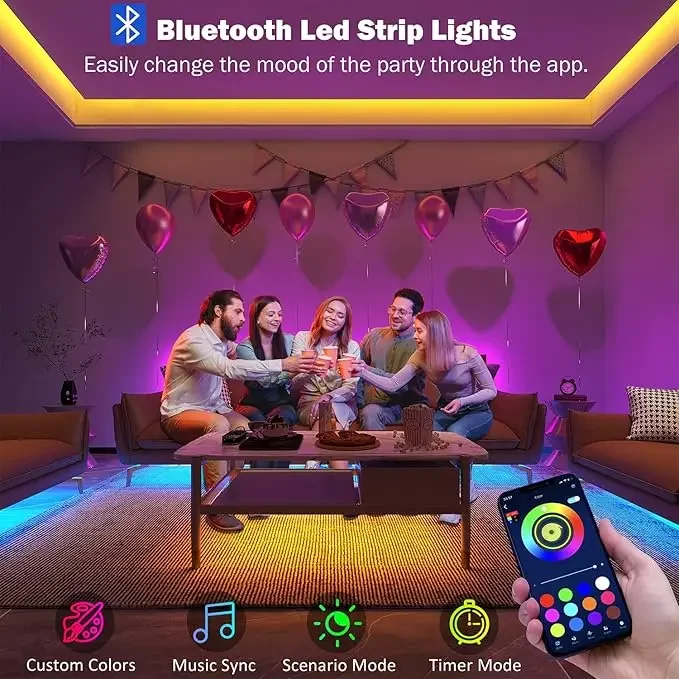 5V Usb Led Strip Light 5050 Rgb Led Tape Bluetooth Wifi App Remote Control Led Room Light 1-20M Backlight Ribbon Lighting Lamp