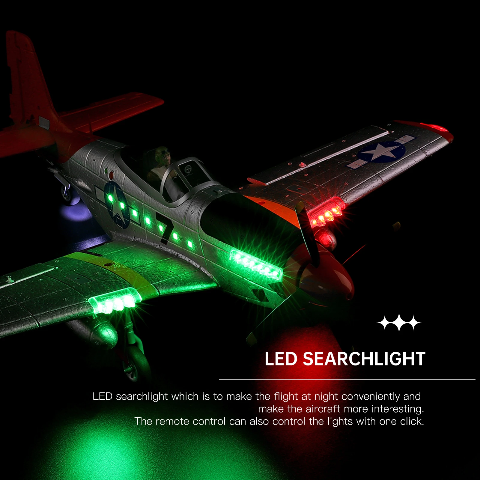 

WLtoys A280 Remote Control Airplane P51 Fighter Remote Control Plane 2.4G 3D6G Mode Aircraft Flight Toys for Adults Kids w/LED