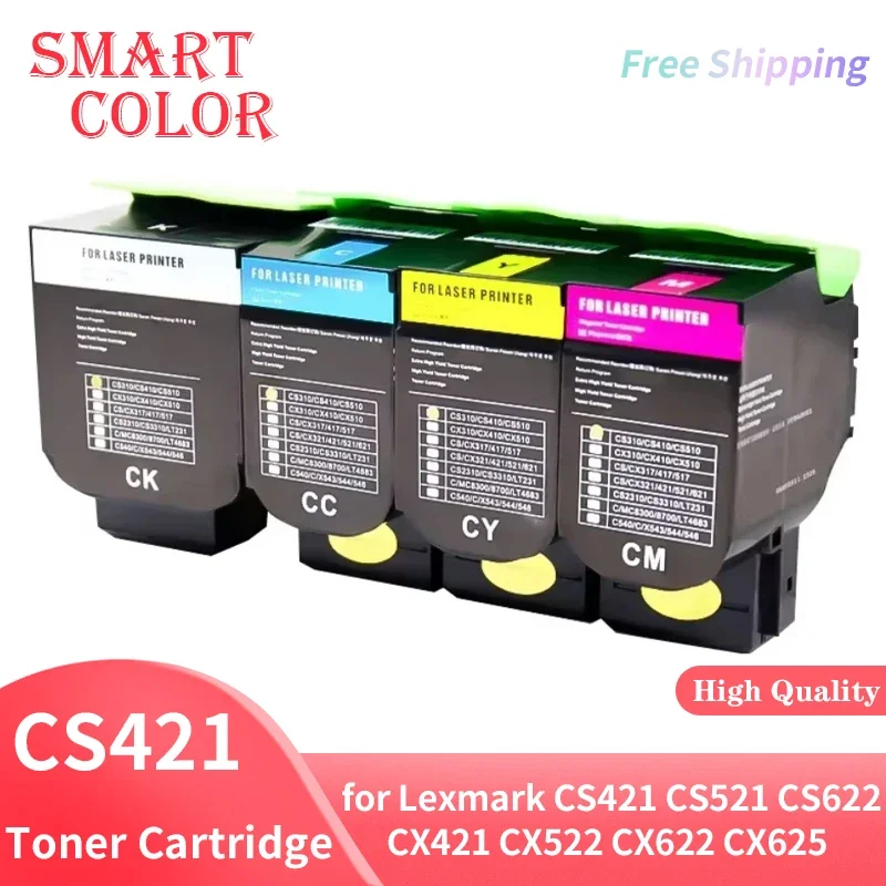 2K 1.4K Toner Cartridge for Lexmark CS421 CS421dn CS521 CS521dn CS622 CS622de CX421 CX421adn CX522 CX522ade CX622 CX622ade CX625