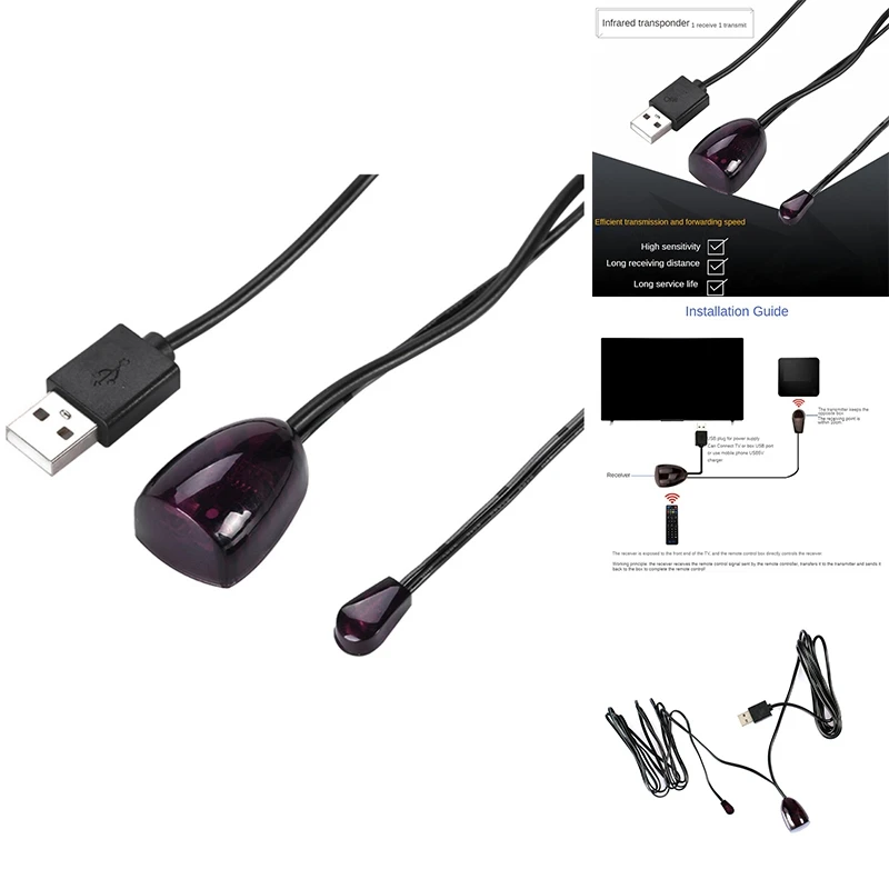 

new-Infrared IR Remote Extender Repeater Receiver USB Adapter Transmitter Applies to Remote Control Devices with Lights