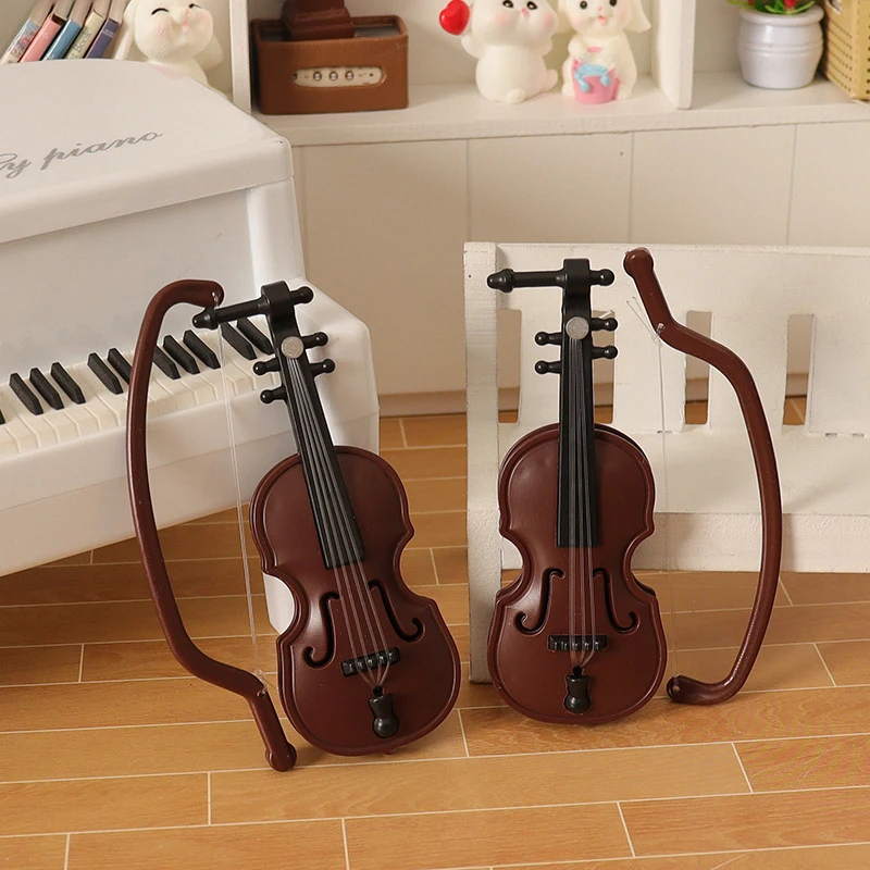 Guitarra eléctrica en miniatura para casa de muñecas, violín, saxofón, tambor, Piano, modelo, instrumento Musical, juguete, adorno artesanal, accesorios para muñecas