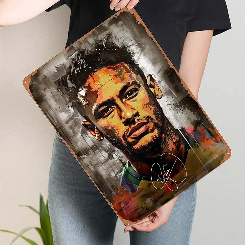 Neymar Jr Sign Home Decoration Accessories Vintage Metal Tin Sign Palque for Pub Club Restaurant Bedroom Wall Decoration Art Bar