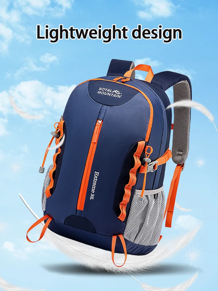 Nylon Waterproof Casual Mountaineering Backpack 30 Liters Men's and Women's Lightweight Outdoor Travel Sports Bag Camping Hiking