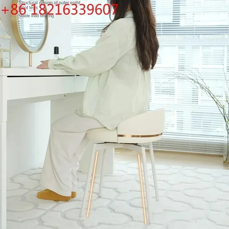 TAO Bedroom Makeup Stool Light Luxury Simple Modern Dressing Stool Cream Style Household Makeup Chair Celebrity Ins Nail Stools