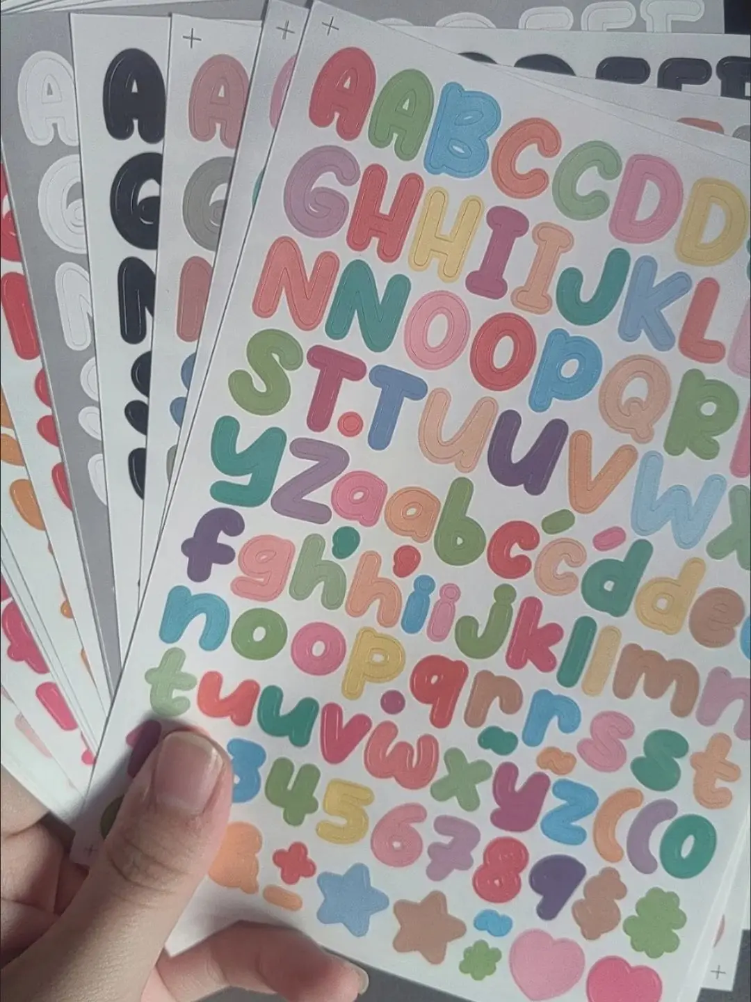 15 Sheets 0.5Inch Small Alphabet Stickers, Decorative Letter Decals for Greeting Cards Scrapbook DIY Craft