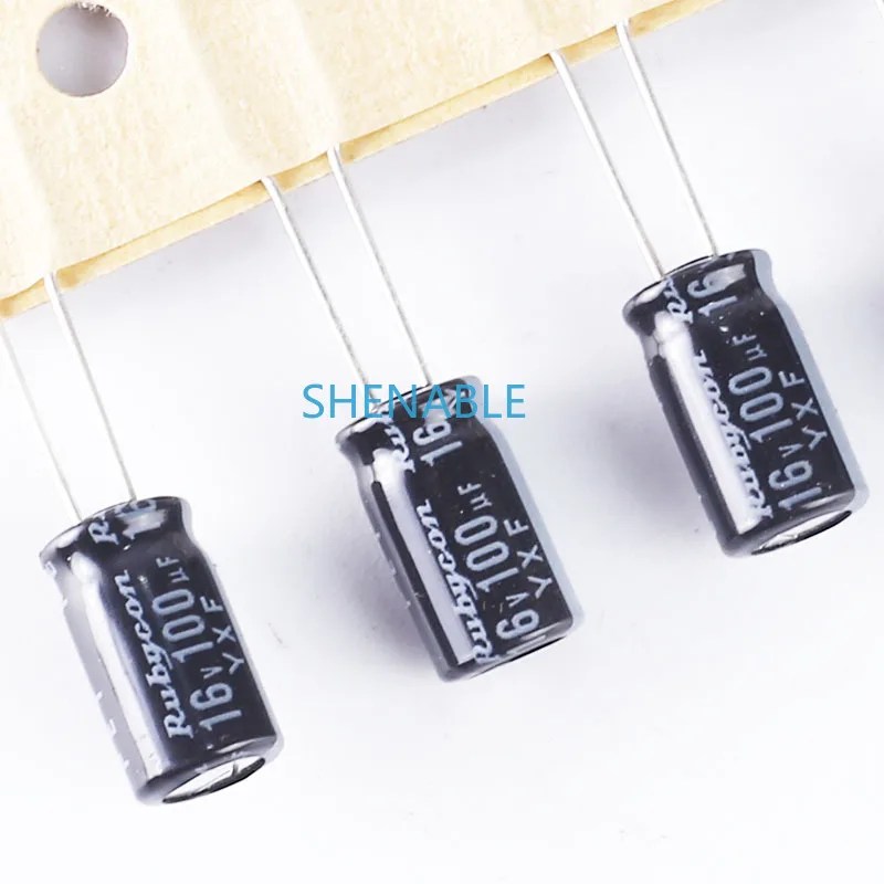 

100pcs RUBYCON YXF 100uf 16v 100mfd electrolytic Capacitor 6.3*11mm 105°C