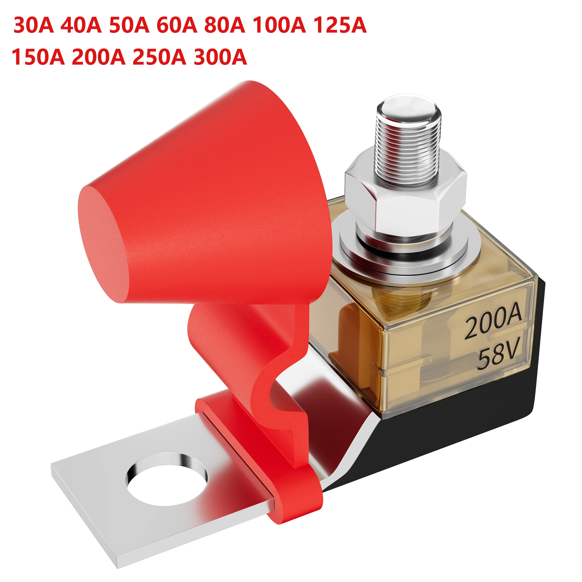 30A -300A 58V Mrbf Terminal Fuse Block Battery Terminal Fuse Block Kit With Single Stud 5/16