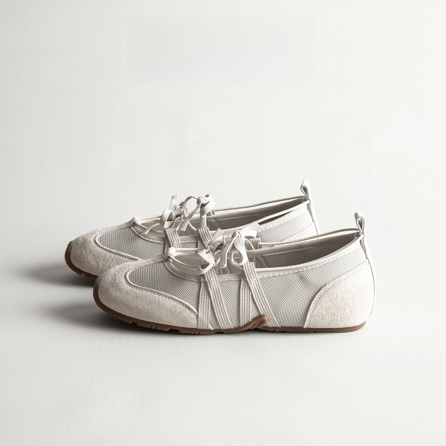 

Leather Slip-On Ballet Deux Shoes Women's 2026 New Style Increased Height round Head Versatile Retro Lace-Up Mary Jane Single...