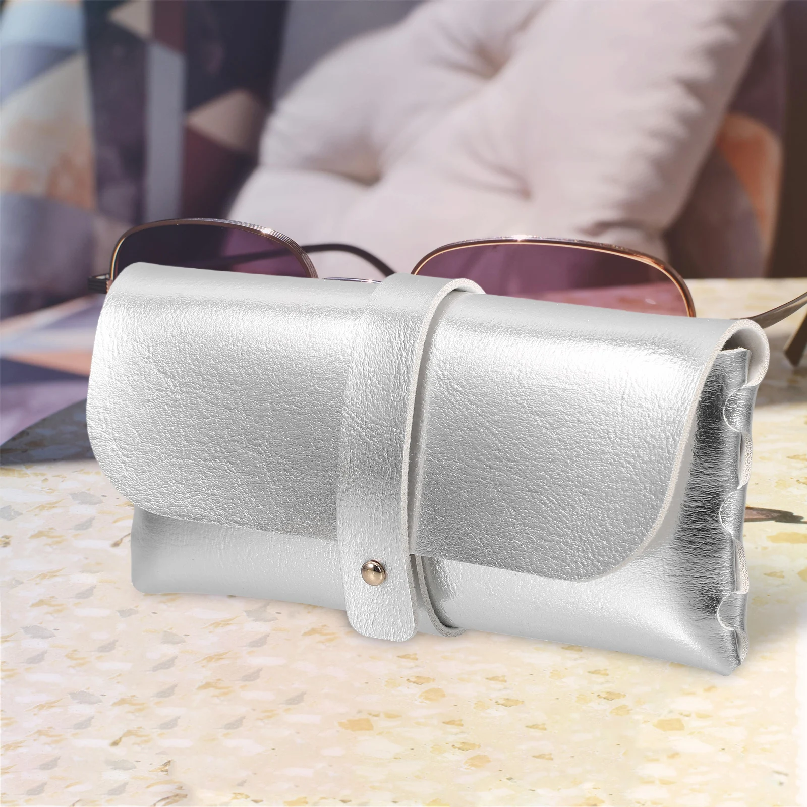 

2pcs Sunglasses Eyeglasses PU Holder Pouch Protective Travel Storage Bag Lightweight Compact