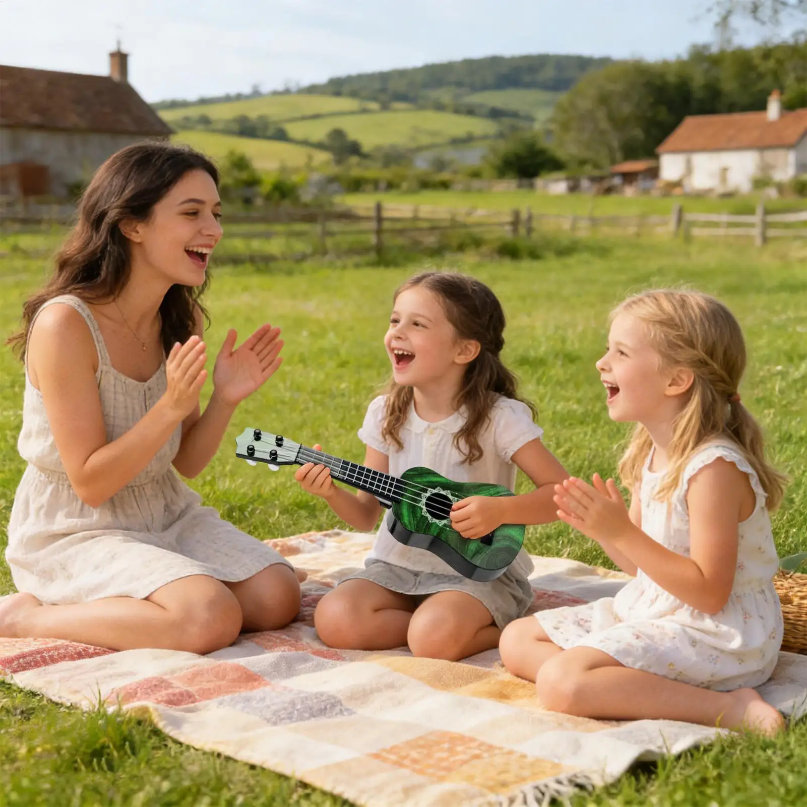 

Детское укулеле, 17-дюймовый музыкальный инструмент, музыкальная игрушка для начинающих, музыкальный инструмент для учащихся детского сада, школьников, мальчиков