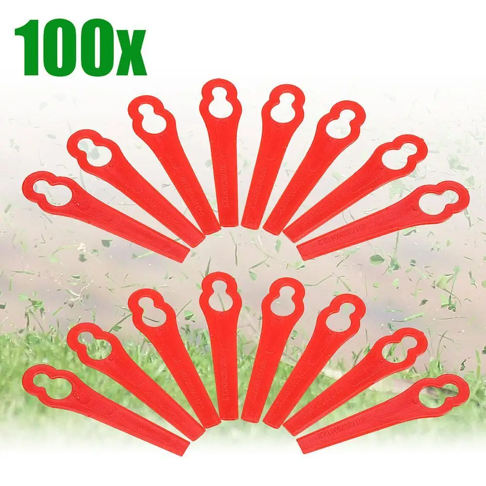 Replacement Trimmer Blades 100pcs Plastic Lawn Mower Grass Blades For Einhell Garden Tools Plastic Lawn Mower