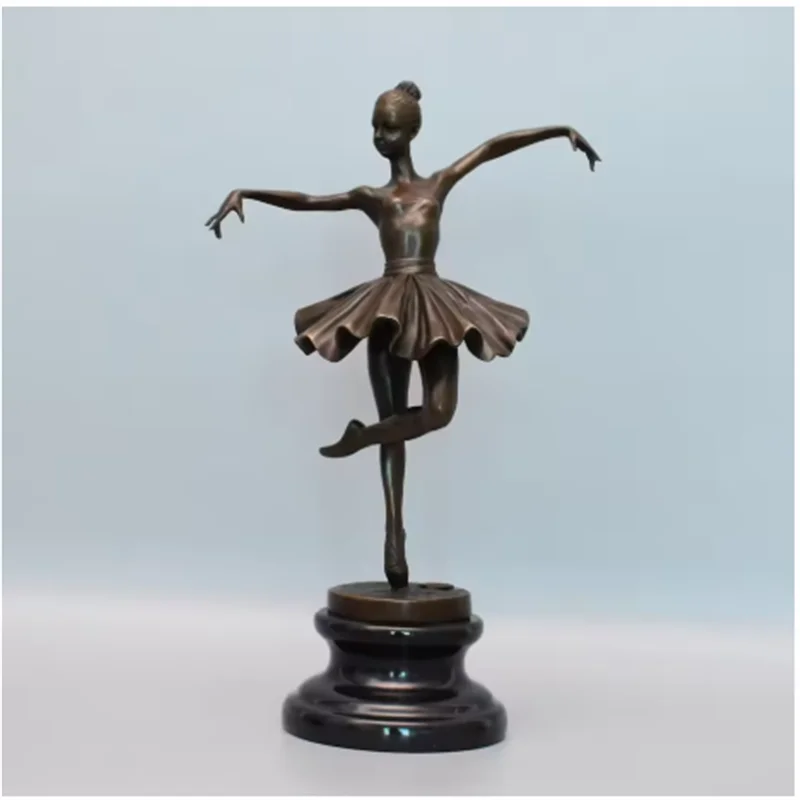 

Bronze Ballet Dancer Ballerina Statue Figurine Western Girl Dancing Sculpture Birthday Gift Gorgeous Living Room Ornament