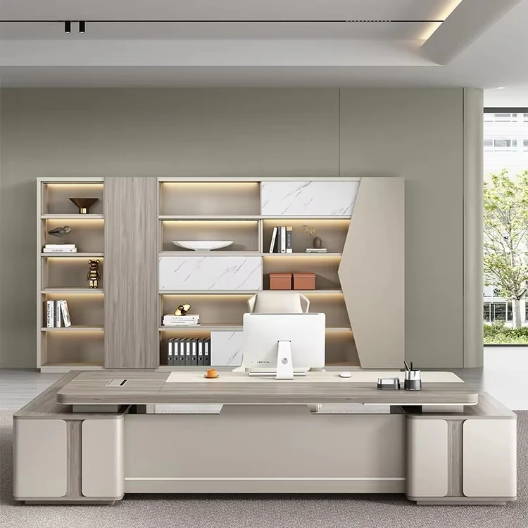 

Роскошный офисный стол для руководителя, современный стол для руководителя, L-образный стол для письма в стиле Ceo